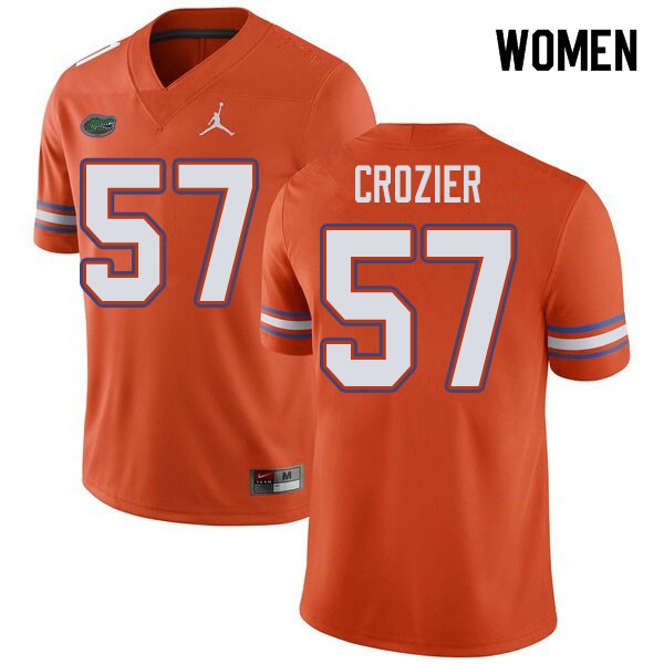 Jordan Brand Women #57 Coleman Crozier Florida Gators College Football Jersey Orange